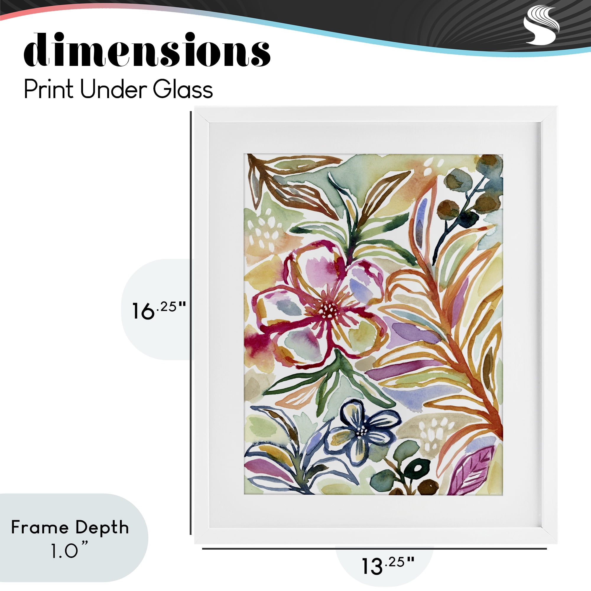 Stupell Industries Colorful Garden Impressions White Framed Print Under Glass, design by Lisa Nohren