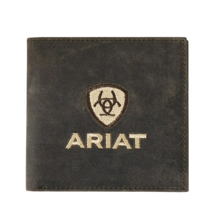 Ariat Brown Crazy Horse Embroidered Bifold Wallet A3556602