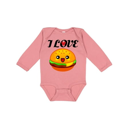 

Inktastic I Love Hamburgers Gift Baby Boy or Baby Girl Long Sleeve Bodysuit