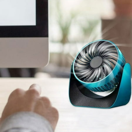 

Krqap Small Fan Desktop Fan Quiet Brushless Turbine Mini Electric Fan Rotate The Fan 360 Degrees Click The Induction On-Off