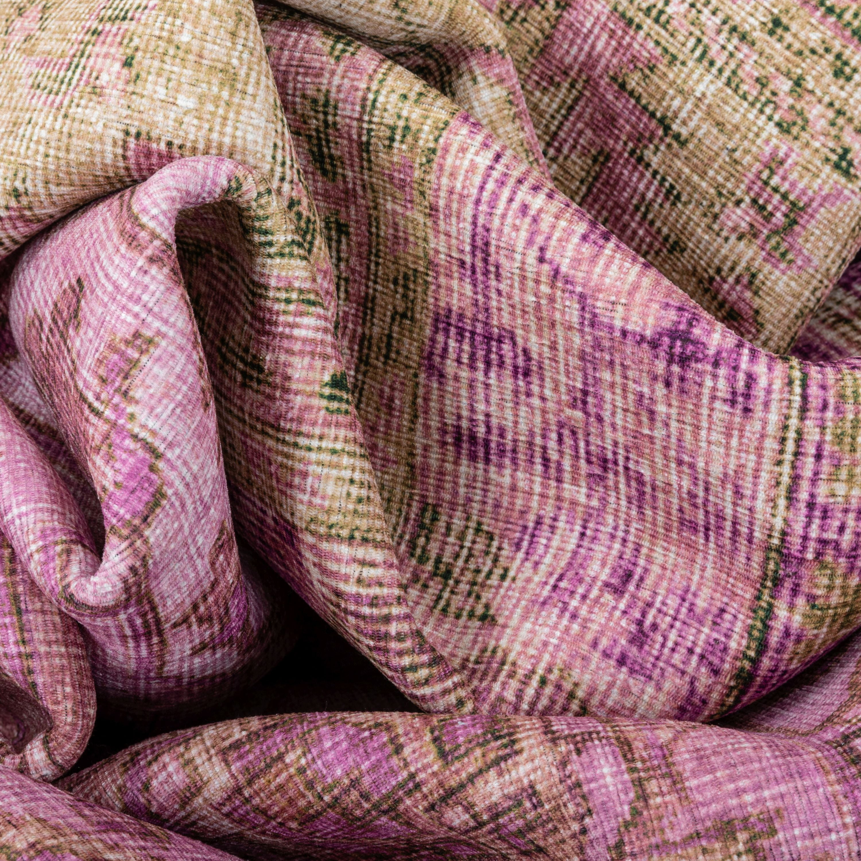 Well Woven Nile Gila Vintage Bohemian Medallion Botanical Border Pink 7'7" x 9'6" Machine Washable Flat-Weave Area Rug