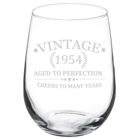 Wine Glass Goblet Gift Cheers 70th Birthday (17 oz Stemless)