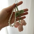 thumbnail image 6 of Necvior Stylish Keychain with Florals Pears Chain Keychain Crocheted Flower Bag Pendant, 6 of 19