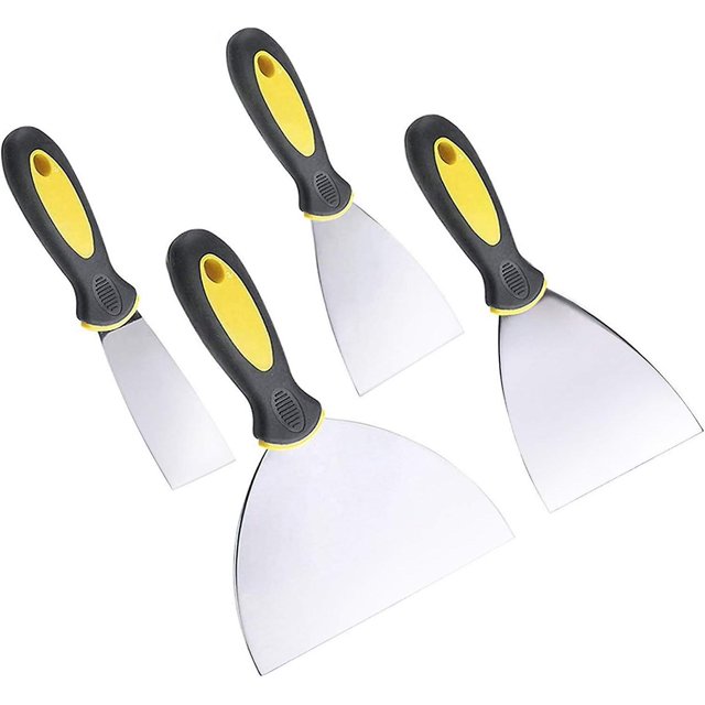 Juego de espátulas de acero inoxidable WEIHJMXG cuchillo de revestimiento 38 75 100 150 mm 4 piezas