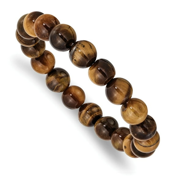 Primal Yellow Tiger's Eye Agate Beaded Stretch Bracelet