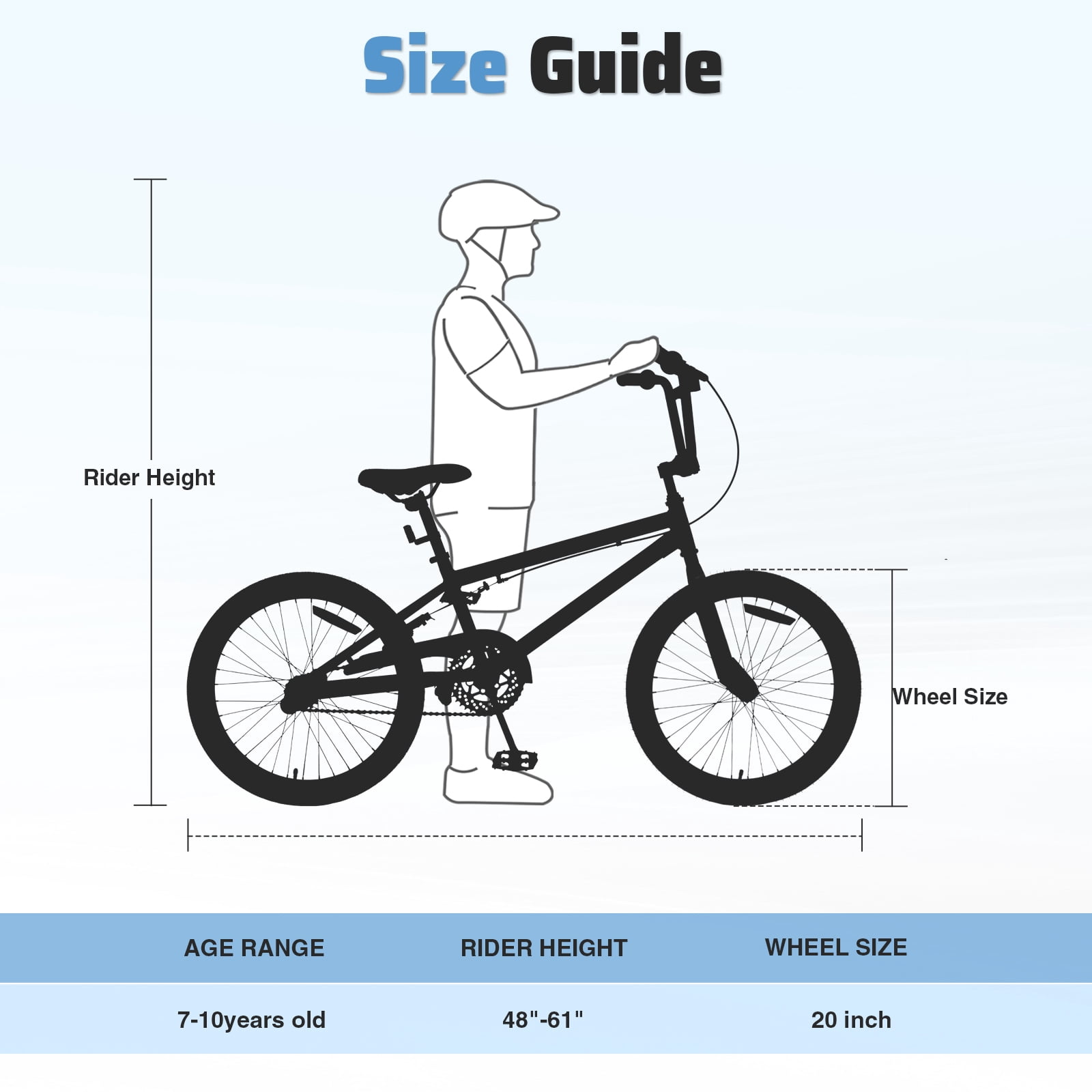 20-Inch Freestyle Mountain Bike, Single Speed Bicycle with Rear Caliper Brake - Black