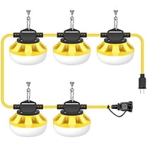 50FT LED Construction String Lights, 50W 5000LM, 5 Sockets, Linkable Temporary Work Light for Job Site Workshop$$Tools & Hardware Other