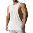 thumbnail image 3 of Difdany Men's Cut Off Shirts Muscular Cut Open Sides Bodybuilding Tank Top Gym Workout T-Shirt White 3XL, 3 of 8