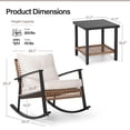 thumbnail image 4 of KAMEROUT 3-Piece Patio Conversation Set, PE Wicker Rocking Chairs with Cushions & 2-Tier Coffee Table, Outdoor Furniture for Backyard/Patio, Beige, 4 of 8