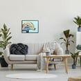 thumbnail image 2 of Marine Life Dolphin Turquoise Accent Animals & Insects Graphic Art Black Framed Art Print Wall Art, 2 of 7