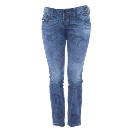DIESEL Women's Geometric Print Straight Leg Jeans #00C3MU Med Wash (Diesel Jeans Best Price)