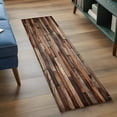 thumbnail image 3 of Brown Wood Grain Runner Rugs 2x6 ft Farmhouse Vintage Wooden Board Patchwork Washable Hallway Rugs Non-Slip Floor Mats Absorbent Carpet Bedside Runners for Bedroom Kitchen Bathroom Laundry Room, 3 of 9