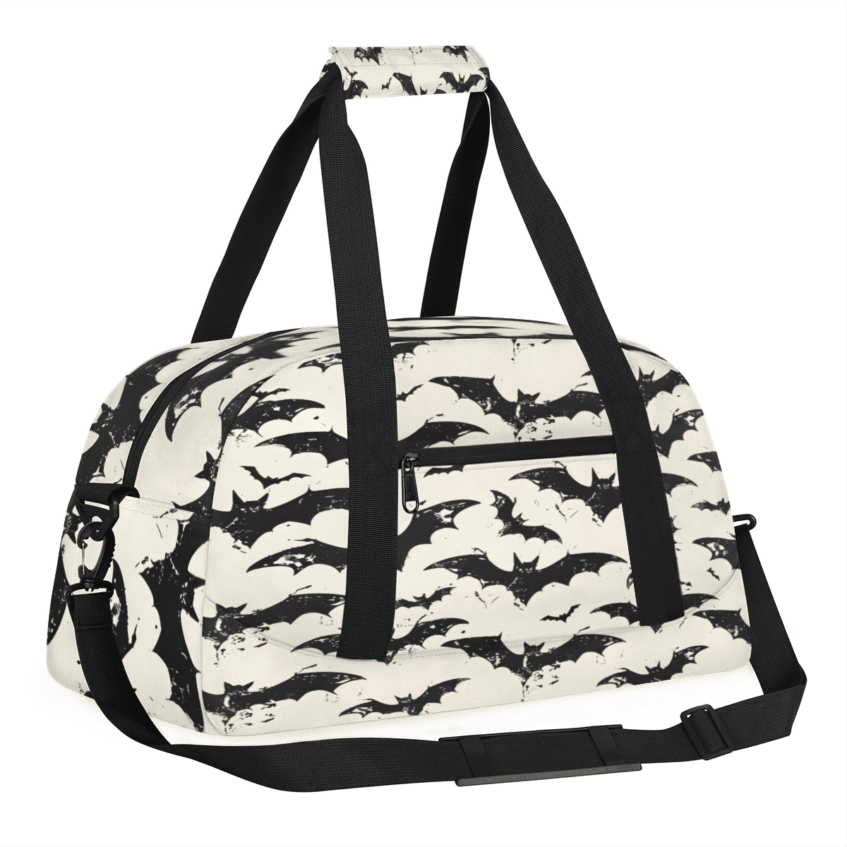 Herdesigns Halloween Sports Duffle Bag for Women & Men, Spooky Bats Gym Bag Dance Bag Overnight Bag Carry On Weekender Travel Bag