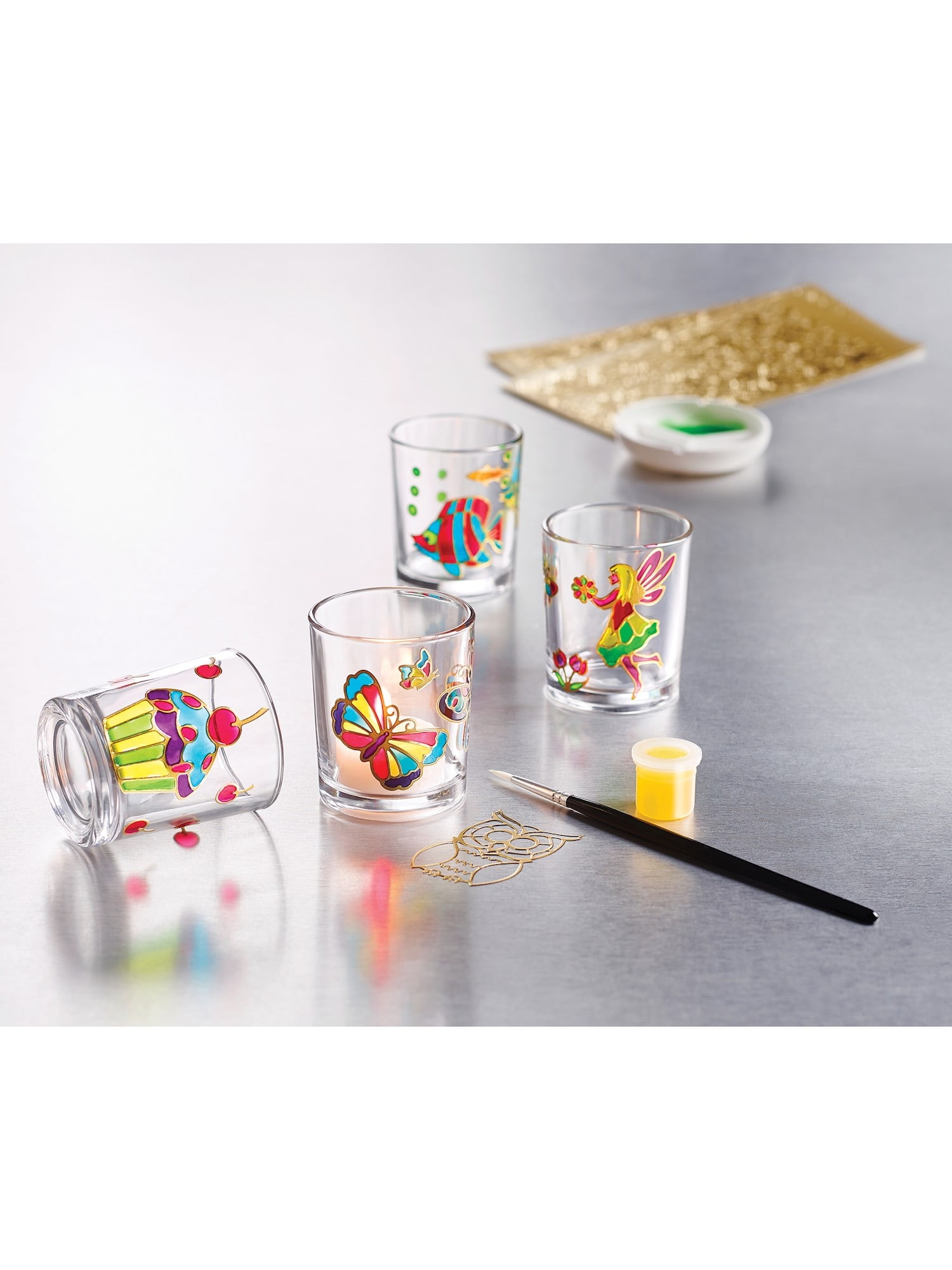 Glass Painting Kit (4pk) - Simply Make - Tumblers - Helping Hands Craft