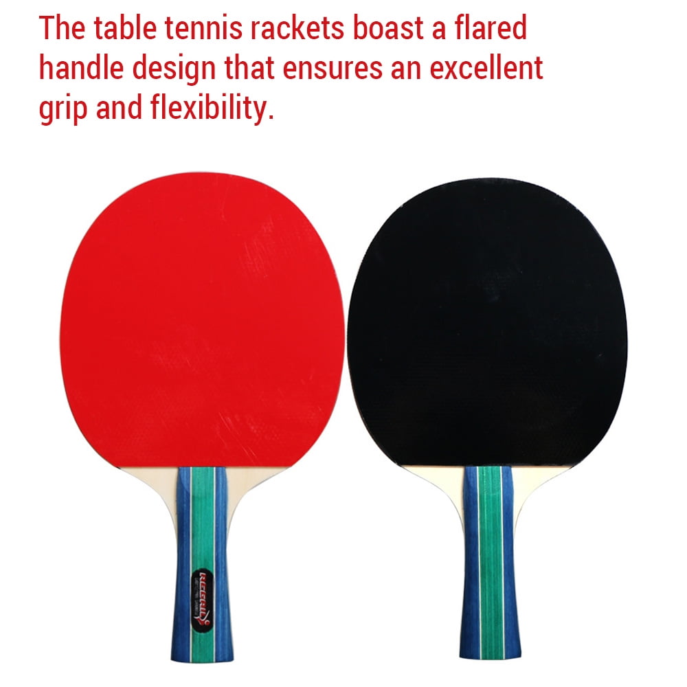 M Buder Table Tennis Paddles Set 4 Rackets 8 Balls Storage Bag 10.1 inches / 25.7 cm Indoor Outdoor Game