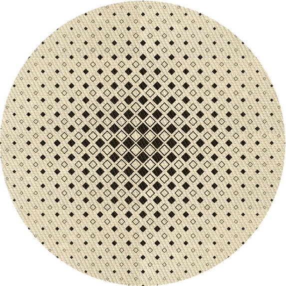 Ahgly Company Indoor Round Patterned Moccasin Beige Area Rugs, 4' Round