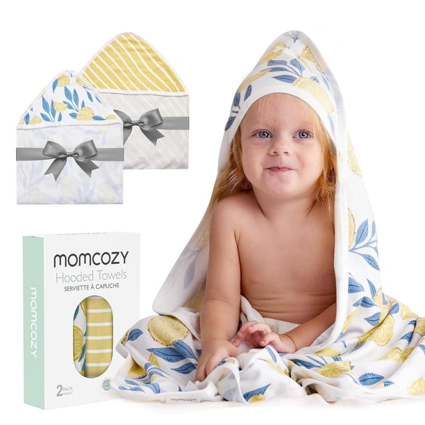 Toalla de bebé Momcozy con capucha, 2 unidades, 35 x 35 cm, algodón, para niños de 0 a 3 años
