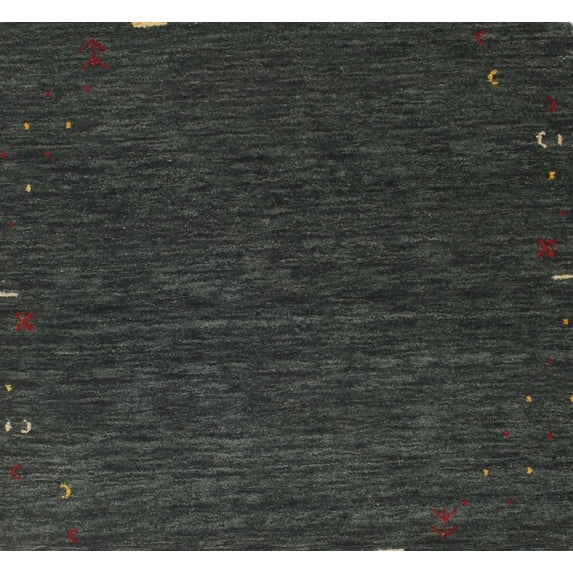 Ahgly Company Machine Washable Indoor Rectangle Contemporary Charcoal Black Area Rugs, 8' x 12'