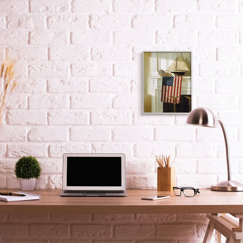 Stupell Industries Nautical Americana Mantle Realistic Traditional Painting Designed by Zhen-Huan Lu