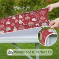 thumbnail image 6 of Red Christmas Village Pattern Square Fitted Tablecloth with Elastic Edge,Square Table Cover,Washable Elastic Table Cover for Home Kitchen Party Decor 36"x36", 6 of 6