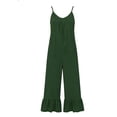 thumbnail image 2 of TaTaai Women's Summer Solid Color Sleeveless Jumpsuit Round Neck Ruffle Hem Pocket Detail Comfortable Casual Long Jumpsuit Gift, 2 of 4