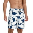 thumbnail image 2 of Naloa Cute Cartoon Dinosaurs Men's Short Pajama Pants, Lounge Comfort Shorts with Elasticized Waistband and Side Pockets - Small, 2 of 9