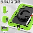 thumbnail image 3 of iPad Mini Case (8.3") (6th Generation) - TECH CIRCLE [Built with Screen Protector] Drop Proof Protective Kickstand Case Portable Handle Sturdy Rugged Cover for Apple 8.3-Inch iPad Mini Tablet, Green, 3 of 9