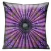 Lama Kasso 200-5 Beautiful Elegant Purple, Pink and Black Parisian Antique Design 18 in. Square Satin Pillow