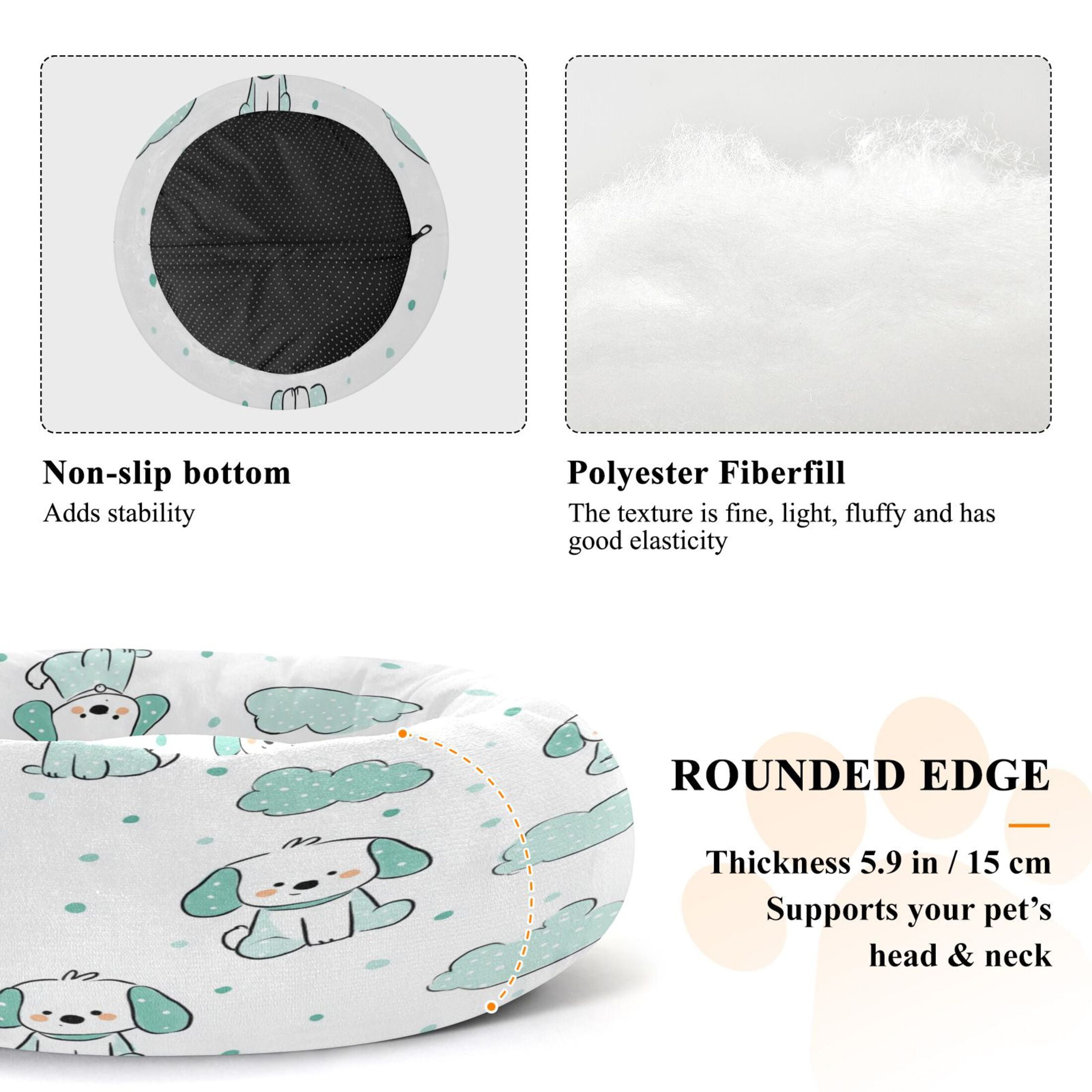 Iauyy Pet Couch Donut Cat Bed for Indoor Cats/Small Dogs Washable & Machine with Non-slip Bottom Calming Cat Furniture, Dot (M)