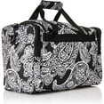 thumbnail image 3 of World Traveler Paisley 16-inch Carry-On Duffel Bag - Black White Paisley, 3 of 6