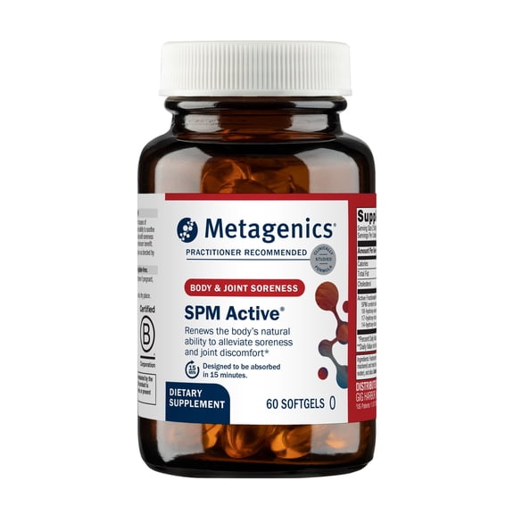 Metagenics SPM Active - Specialized Pro Resolving Mediators for Joint Comfort, Tissue Health & Minor Discomfort Relief* - Non-GMO - Gluten Free - 60 Softgels