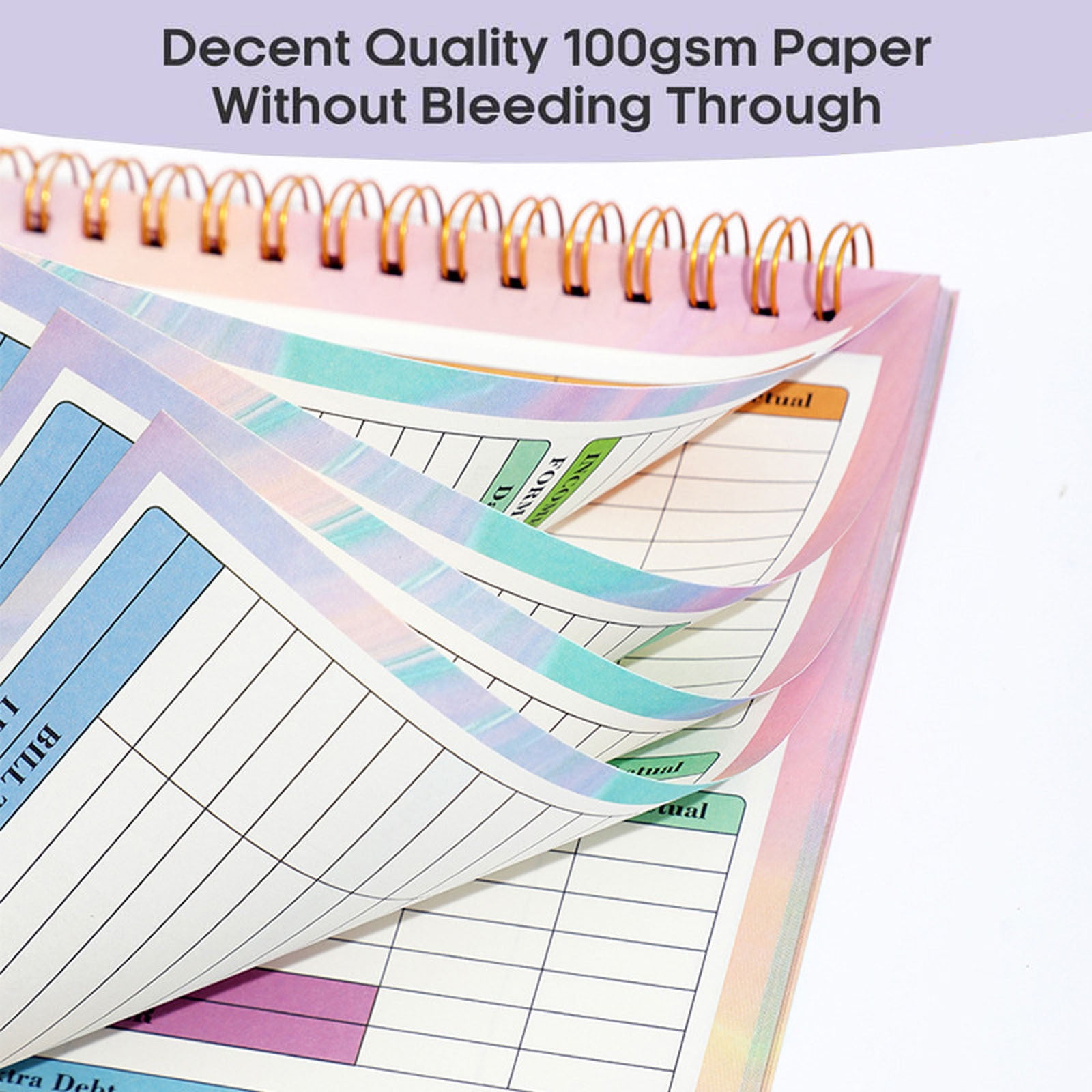 Budget Planner, Monthly Budget Book Bill Organizer, Undated Home Finance Money Expense Saving Debt Tracker Notebook, Spiral Design, 1 Year