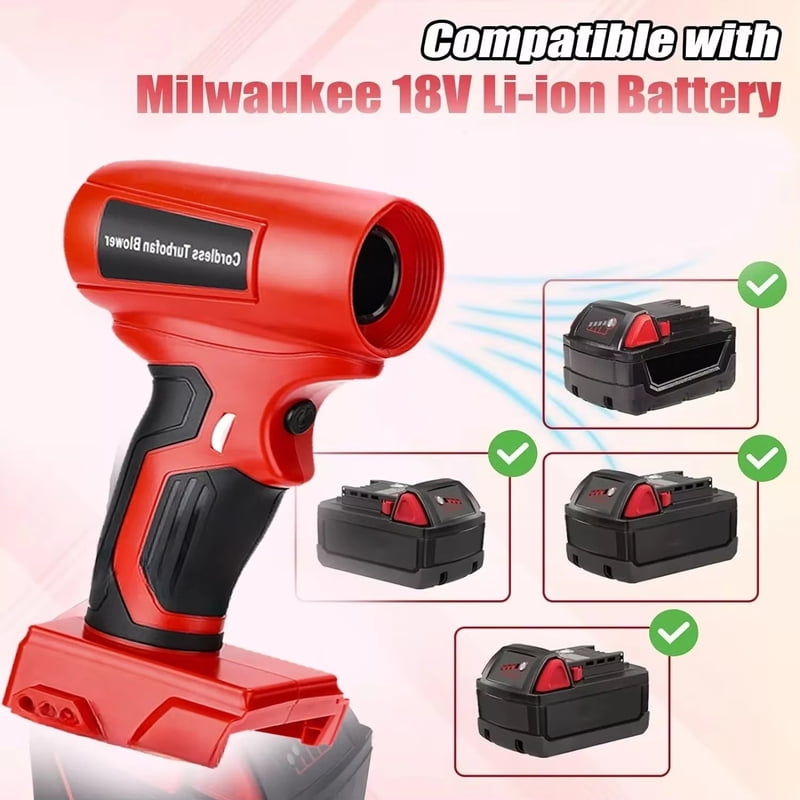 40000PRM For Mil*wau*kee 18V Li-ion Battery Adjustable, Free Nozzle, Portable Fan Jet Turbo Blower Lightweight Design for Leaves,Dust Snow,Lawn Care,Patio Cleaning