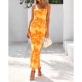 thumbnail image 4 of Vestido largo BTFBM para mujer, con estampado floral, sin tirantes, con malla, 4 of 9