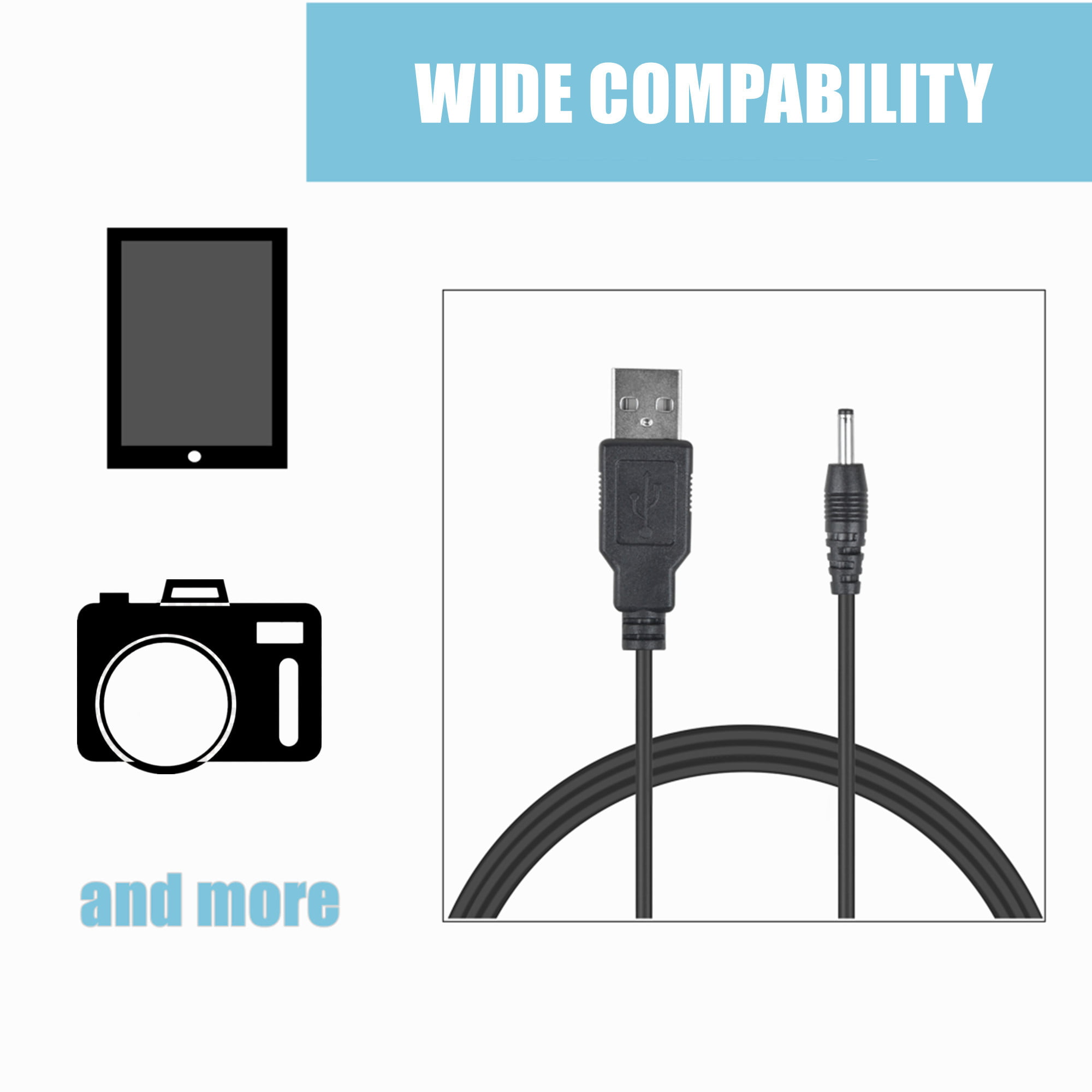 USB2.0 A Male to 2.0mm Power Charger Cord Cable for Nokia 6290 6300 6301 6555 