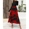 thumbnail image 3 of FreshPretty Womens Floral Maxi Dress Spring Summer Casual Crewneck Long Sleeve Ruffle Flowy Cocktail Wedding Guest Dresses, 3 of 7