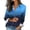 Blue, variant on Button Down Summer Tops Ombre Shirts Casual Collared Blouson Long Sleeve Relaxed Fit Blouse Office Wear Wine