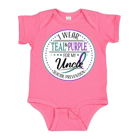 

Inktastic Suicide Prevention- I Wear Teal and Purple for My Uncle Gift Baby Boy or Baby Girl Bodysuit