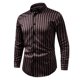 thumbnail image 1 of Blusa y camisa de manga larga con cuello vuelto para hombre, informal, a rayas, con botones, bolsillo, solapa, manga larga, blusa de moda, camisa para hombre, blusa de poliéster, 1 of 3