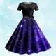 thumbnail image 2 of Vestido Floral de Manga Corta para las Mujeres Moda Casual Impresión Floral Cuello Redondo de Rodilla, Vestido Corto para las Mujeres Casual, 2 of 3