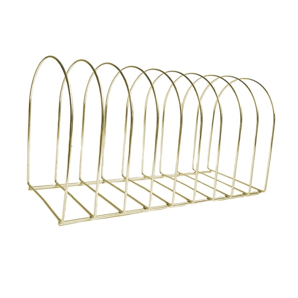 Perchero de metal con estilo, con múltiples rejillas, moderno y práctico para guardar y exhibir sombreros. 10 cuadrícula de oro