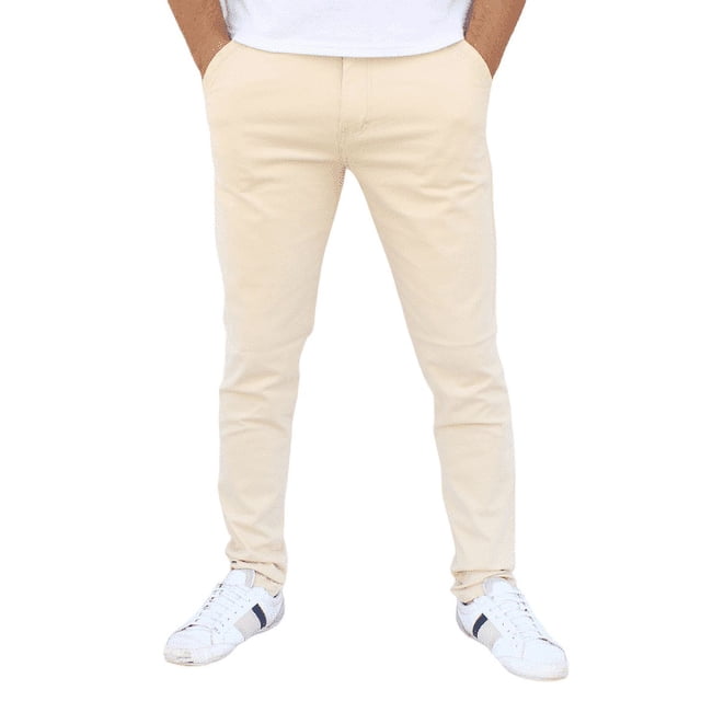 Pantalón skinny de gabardina stretch John Silver Skinny de gabardina color hueso