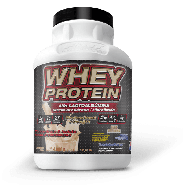 Whey Protein 4,000 Gr Alfa Lactoalbúmina Proteina De Leche Sabor Nuez/Avellana F&nt F&nt