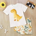 thumbnail image 2 of Toddler Clothes for Boys Boy's Children's Spring Summer Cartoon Printed Short Sleeve Running Suit 3 6 12 18 24 Months 3T T-Shirt with Shorts & Outfit Two Pieces Set, 2 of 5
