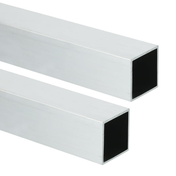 Uxcell Aluminum Square Tubing, Square Tube Seamless Structural Metal Profile Hardware for Construction DIY Home Furniture 1.18" Width x 0.04" Wall Thick