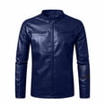 thumbnail image 6 of PBFRDSJ Men's Stand Collar Faux Leather Jacket Classic Biker Style Motorcycle Coat Casual Lightweight Zip Up Slim Punk Biker Outwear, 6 of 9