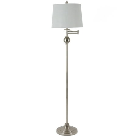 Decor Therapy Traditional Swing Arm Floor Lamp with Ball Accent, 63"