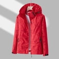 thumbnail image 3 of Womens Winter Jacket,Women's Maple Leaf Print Outdoor Single Layer Windbreaker Windproof And Water Running Jacket, 3 of 3