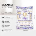 thumbnail image 5 of 18th Birthday Blanket Gifts, 18 Years Old Purple Floral Gift for Girls, 18th Birthday Decorations for Daughter Friends, 18th Bithday Soft Throw 50 * 60in Blanket, 5 of 5