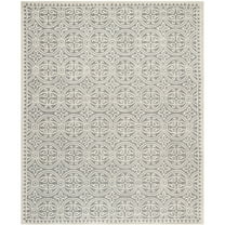 SAFAVIEH Cambridge Leslie Geometric Wool Area Rug, Silver/Ivory, 11'6" x 16'